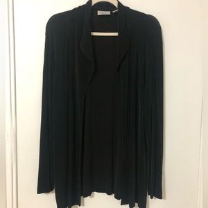 CHICOS Travelers Open Cardigan, Long Sleeves, Black, Size 2 (size 12-14)